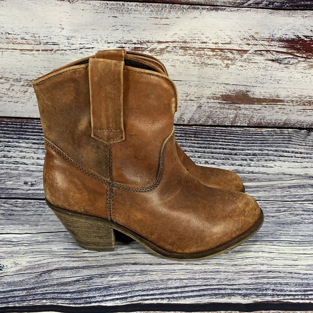 Corral Twyla P5042 Brown Leather Distressed Western Ankle Boots Women’s 8